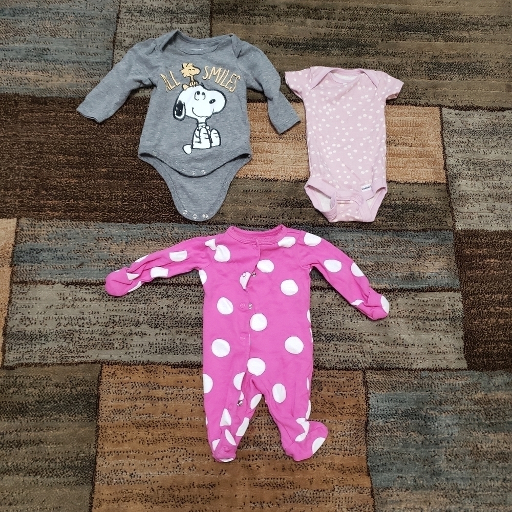 baby girls size newborn NB clothing bundle of 3
